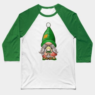 Dwarf Gnome and Tiny Elf Fairy Fantasy Cartoon Characters Baseball T-Shirt